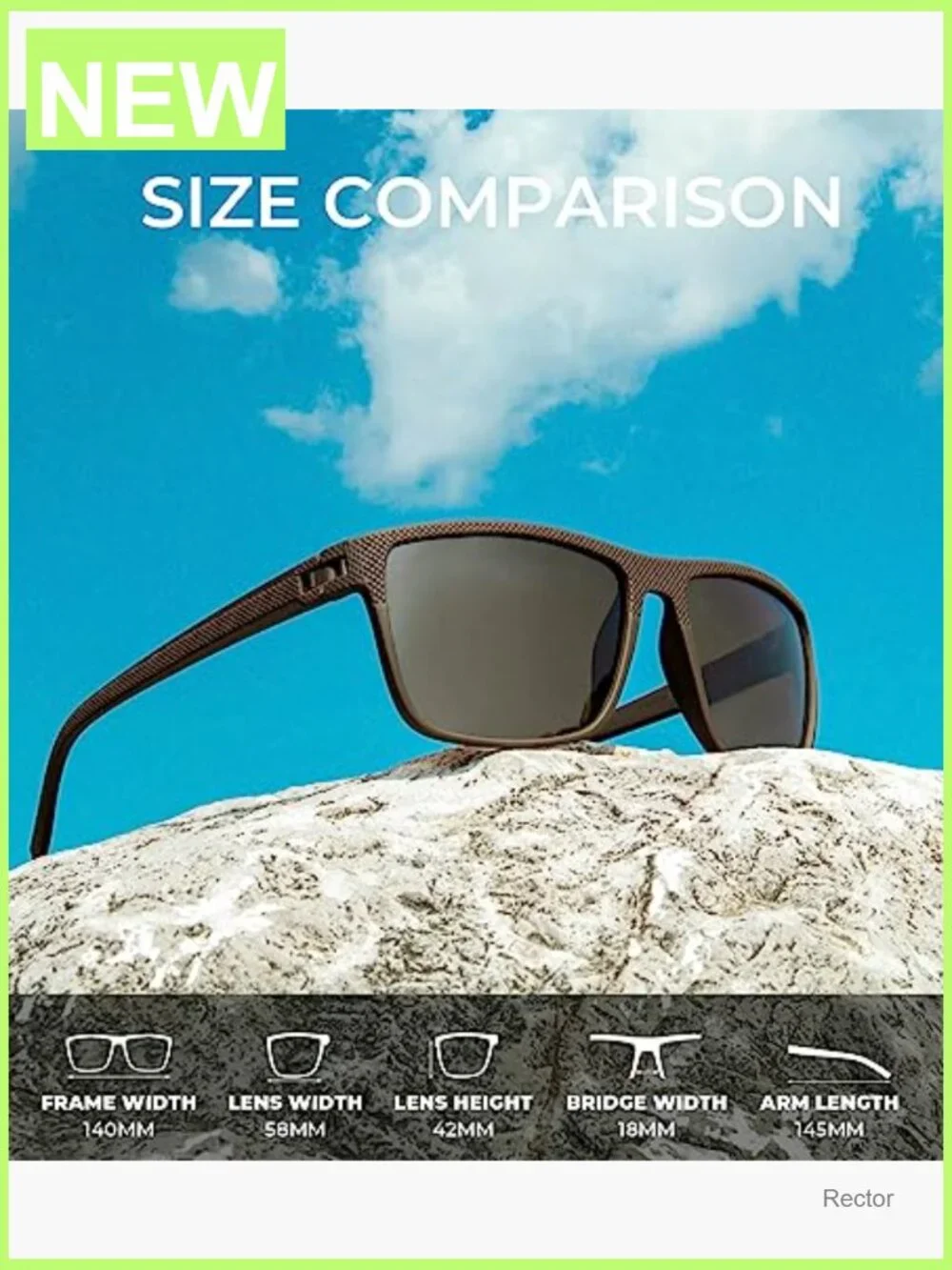 Polarized Sunglasses for Men UV Protection Classic Rectangle